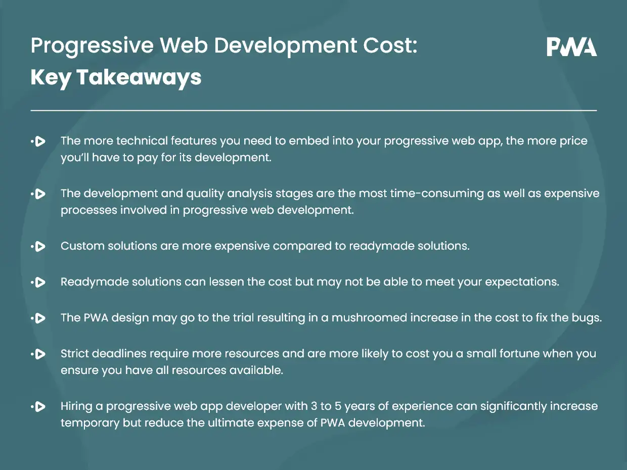 Progressive Web Development Cost: Key Takeaways