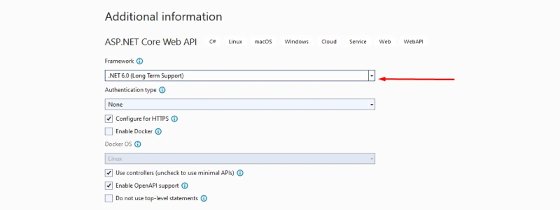 select-framework-as-net-6.0